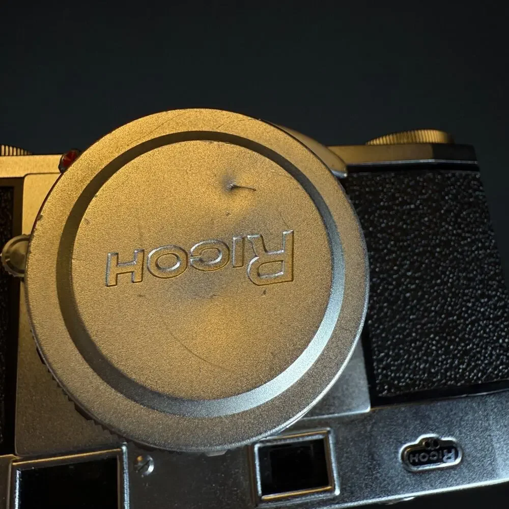 Ricoh S-2 Film Camera Body w/ 45mm f/2.8 Lens W Leather Case, box, Sekonic L-2